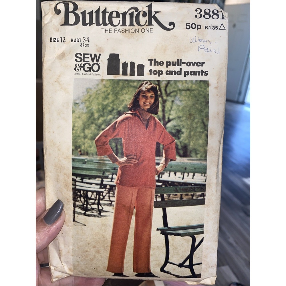 Vintage 70’s Butterick Ladies Outfit Sewing Pattern 3881 Size 12 Cut Complete